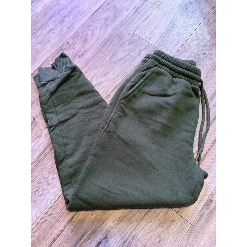 Zenana Women Olive Green Fleece Lined Joggers‎ Sweatpants Small Elastic Waist